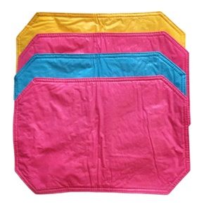 Summer Fun Vinyl Placemats Pink Blue Yellow NEW